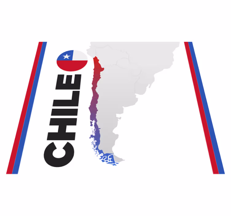 Chile Map world map vinyl carpet - TenStickers