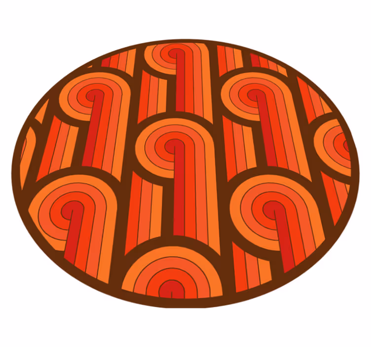 Vintage Round Motif circular vinyl carpet - TenStickers