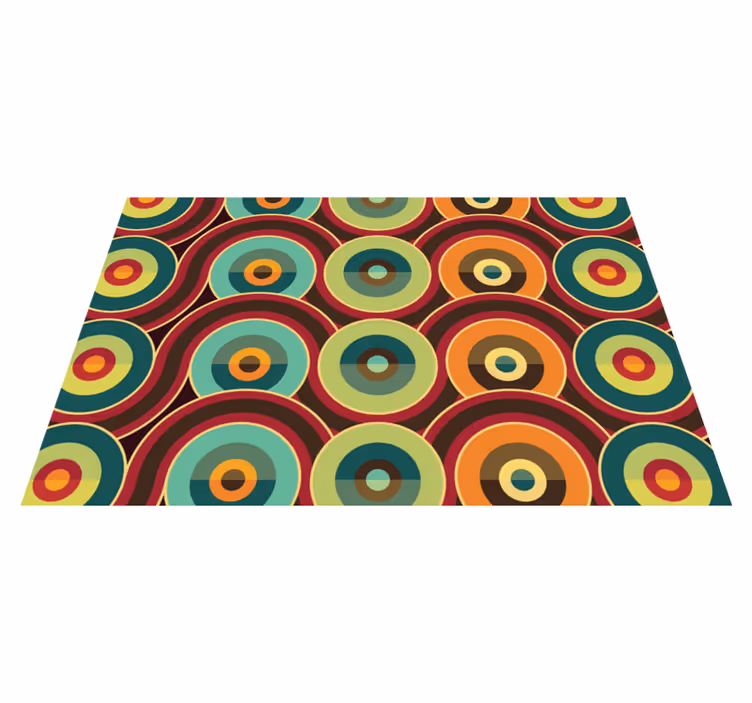 Vibrant Circular Motif geometric vinyl carpet - TenStickers