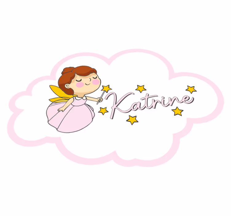 Fairy magic with name nursery vinyl carpet - TenStickers