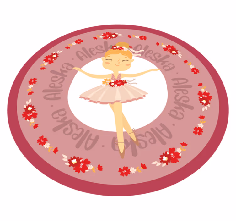 Ballet dance with name kids vinyl carpet - TenStickers