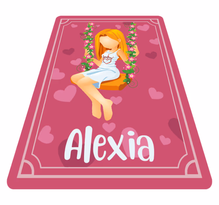 Grass swing with name teen vinyl carpet - TenStickers