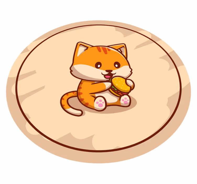 Baby cat with sandwich kids vinyl carpet - TenStickers