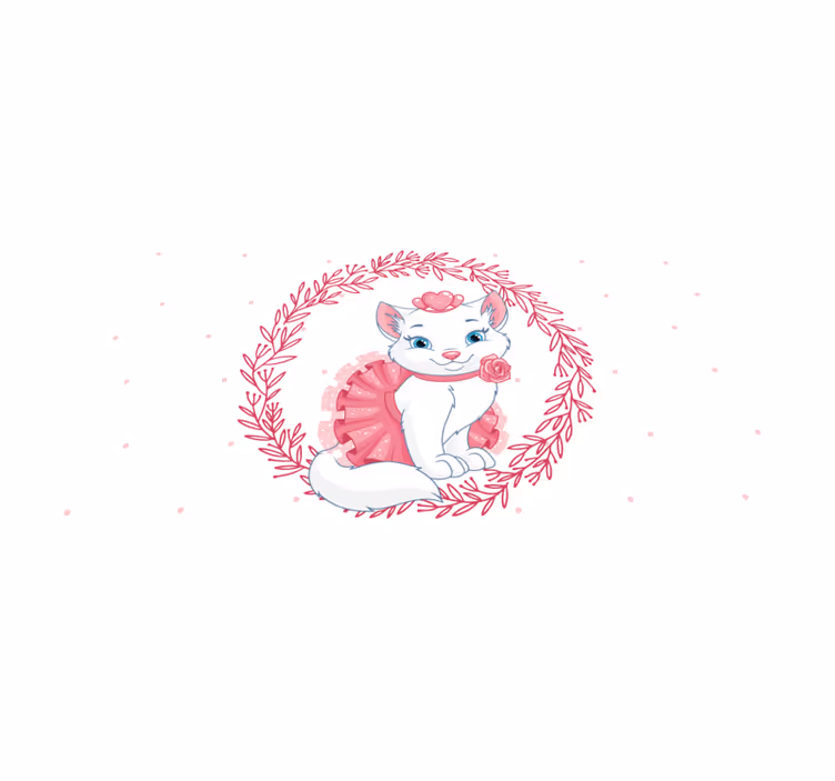 Charming Cat Illustration kids vinyl carpet - TenStickers