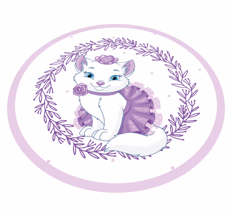 Purple floral kitty nursery vinyl carpet - TenStickers