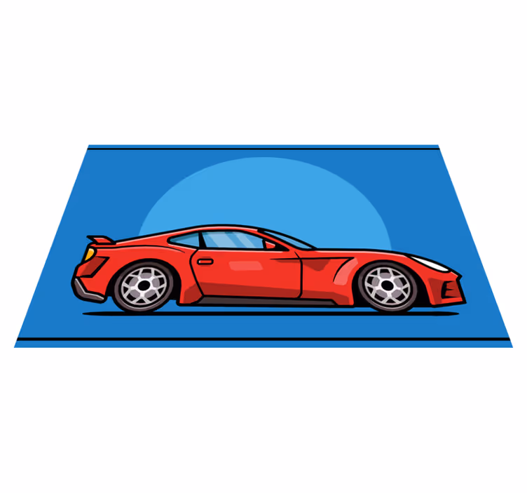 Red Sports Car teen vinyl carpet - TenStickers