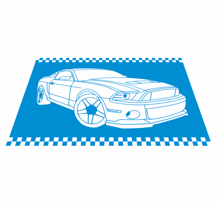 Racing Car Outline road vinyl carpet - TenStickers