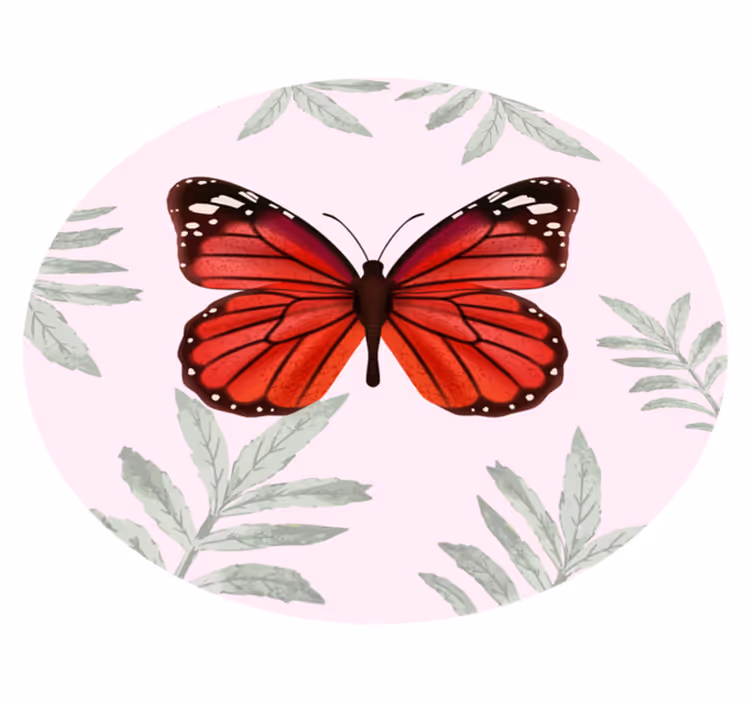 Butterfly Design floral vinyl carpet - TenStickers