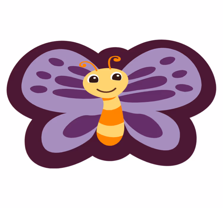 Smiling Butterfly Motif kids vinyl carpet - TenStickers