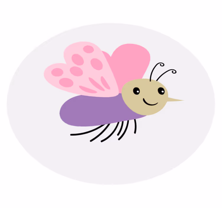 Cute Butterfly Character kids vinyl carpet - TenStickers