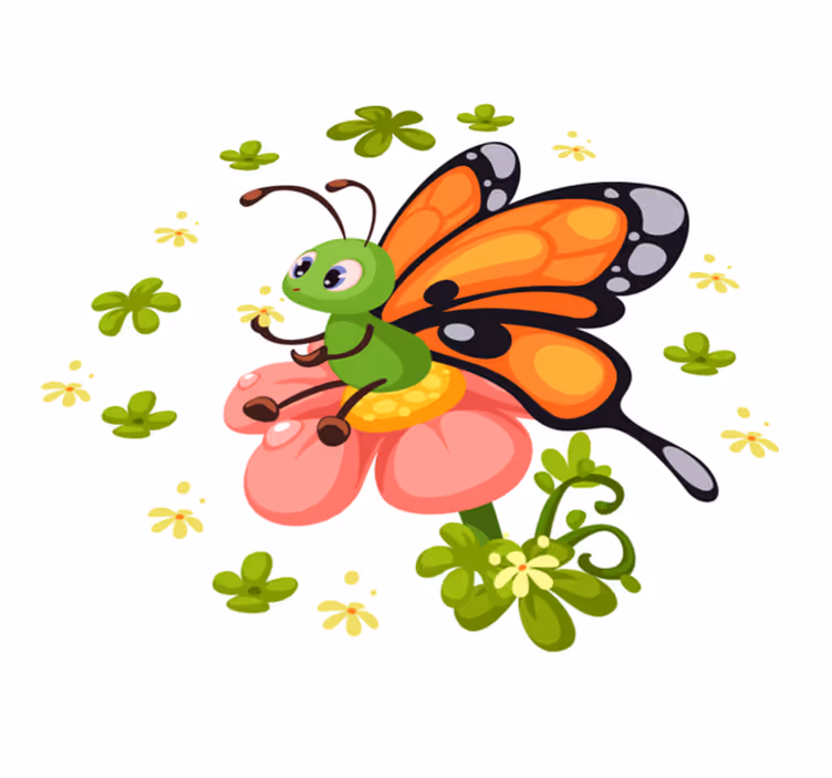 Colorful Butterfly Joy kids vinyl carpet - TenStickers