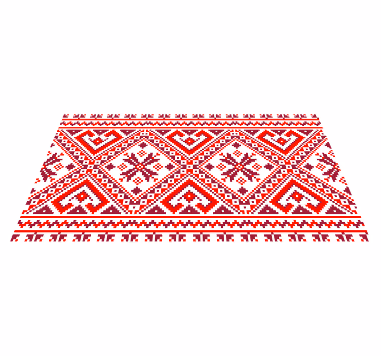 Vibrant geometric arrangement ethnic vinyl carpet - TenStickers