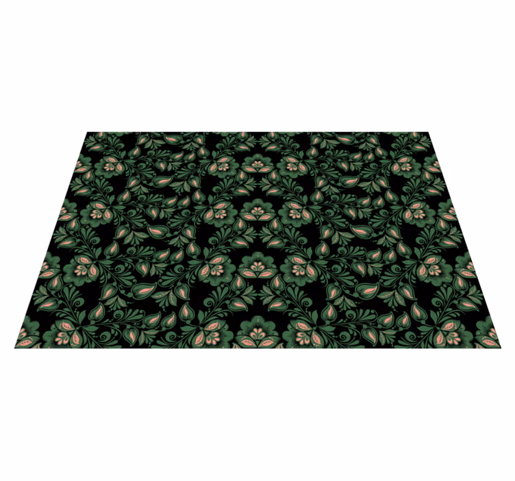 Floral vinyl carpet with botanical greenery design - TenStickers