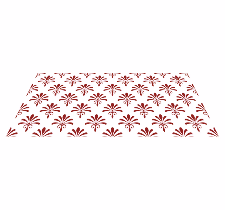 Floral Pattern Red modern vinyl carpet - TenStickers
