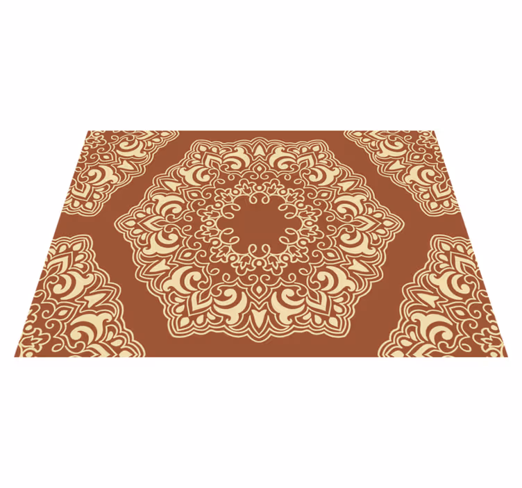 Complex Botanical Arrangement mandala vinyl carpet - TenStickers