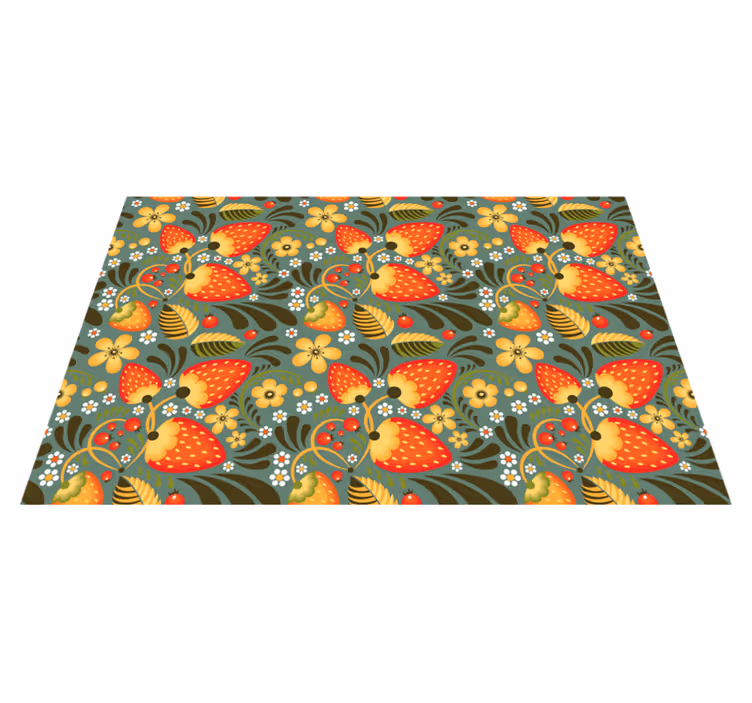 Bright Floral Pattern kitchen vinyl carpet - TenStickers