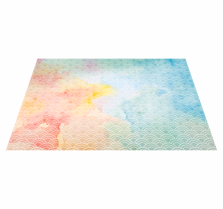 Pastel Wave Motif geometric vinyl carpet - TenStickers