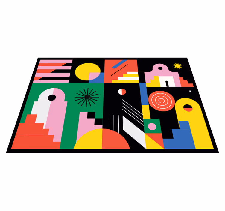 Bold modern shapes geometric vinyl carpet - TenStickers
