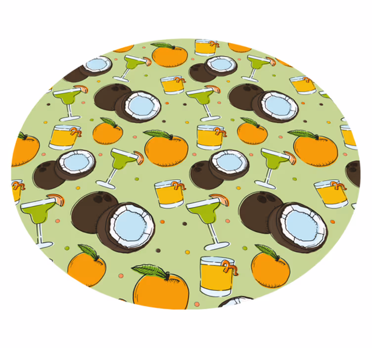 Coconut Cocktail Fun circular vinyl carpet - TenStickers