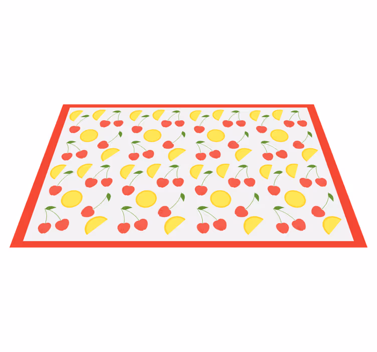 Cherry and Lemon Motif kitchen vinyl carpet - TenStickers