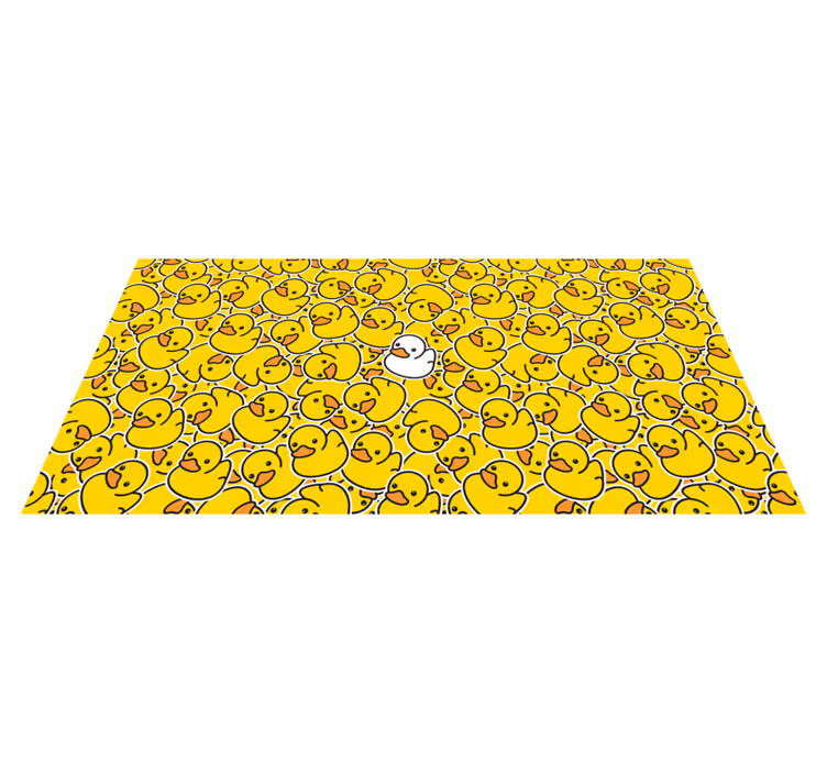 White duck with yellow pattern animal vinyl carpet - TenStickers