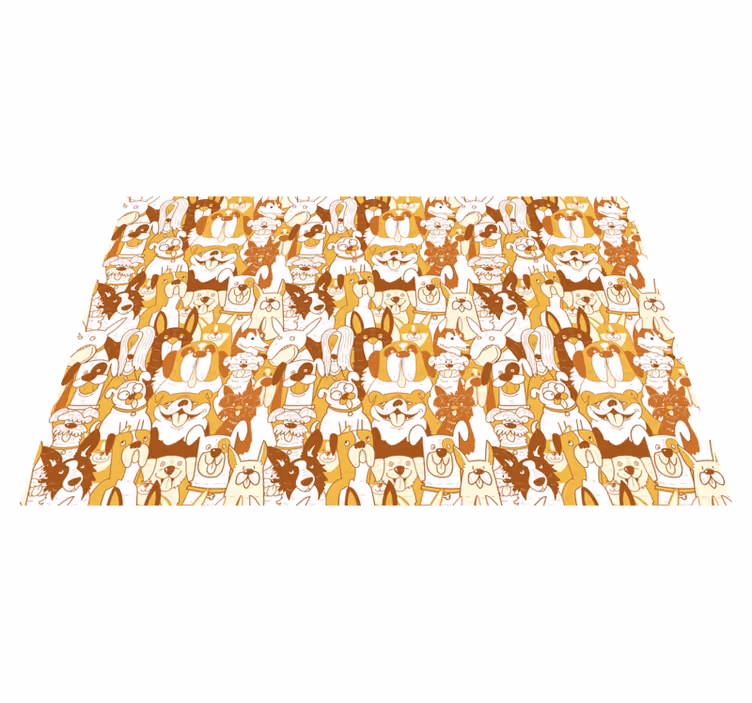 Brown pet faces animal vinyl carpet - TenStickers