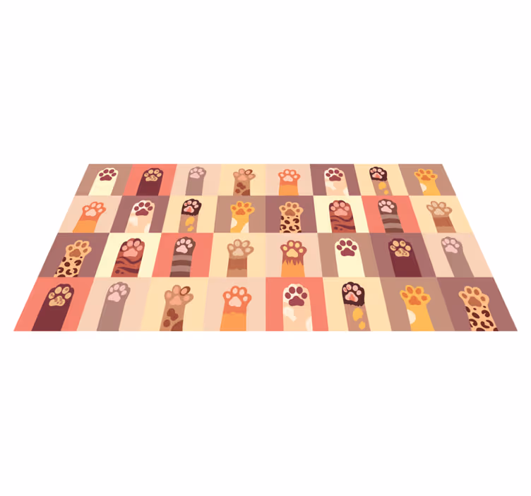 Vibrant Paw Prints animal print vinyl carpet - TenStickers