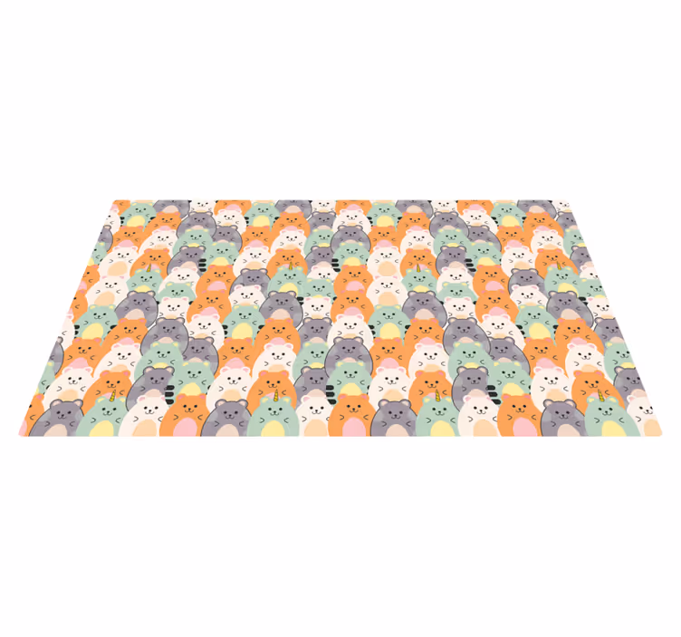 Adorable animal expressions entrance hall vinyl carpet - TenStickers
