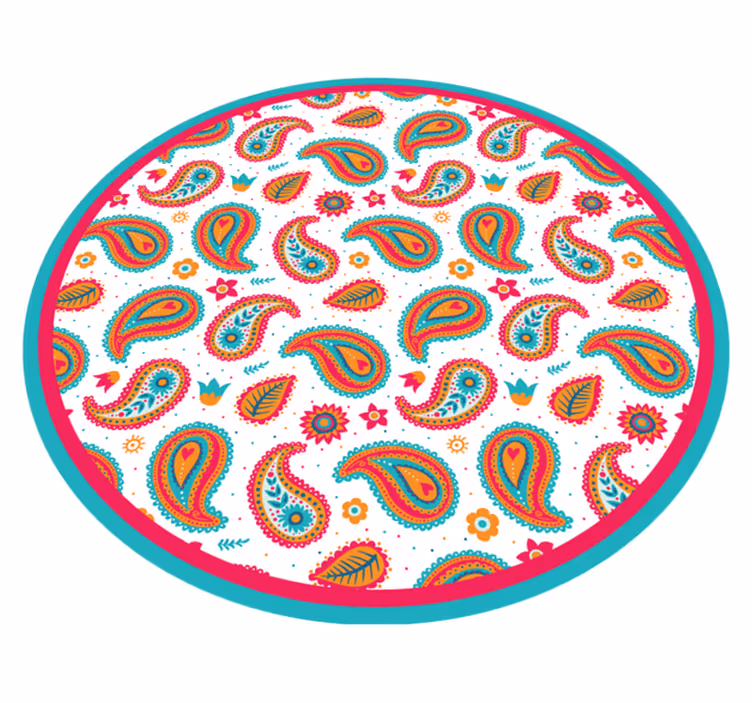 Vibrant paisley motif ethnic vinyl carpet - TenStickers
