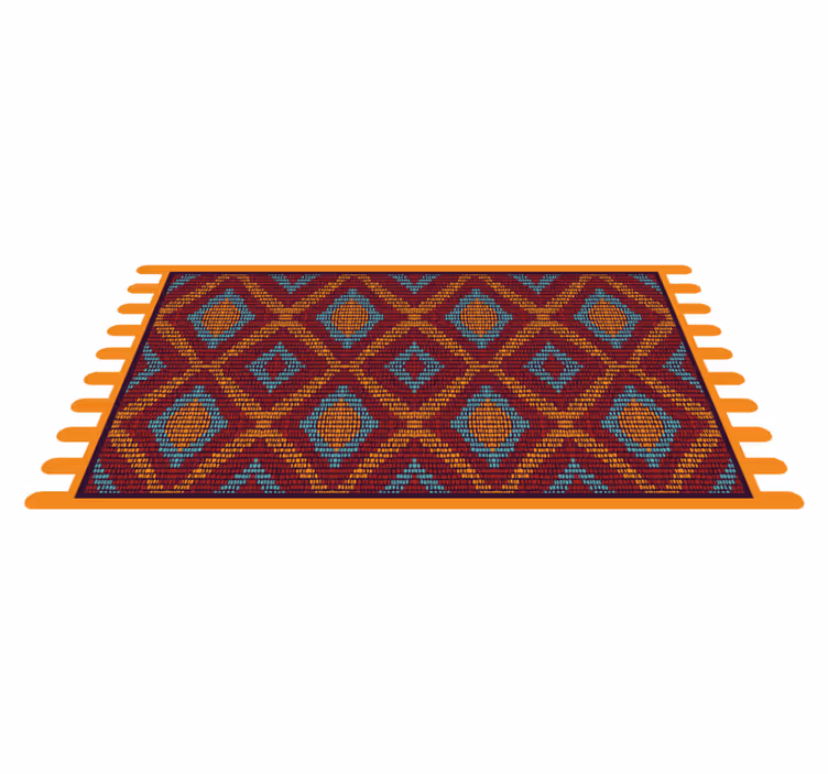 Vibrant Geometric Pattern ethnic vinyl carpet - TenStickers
