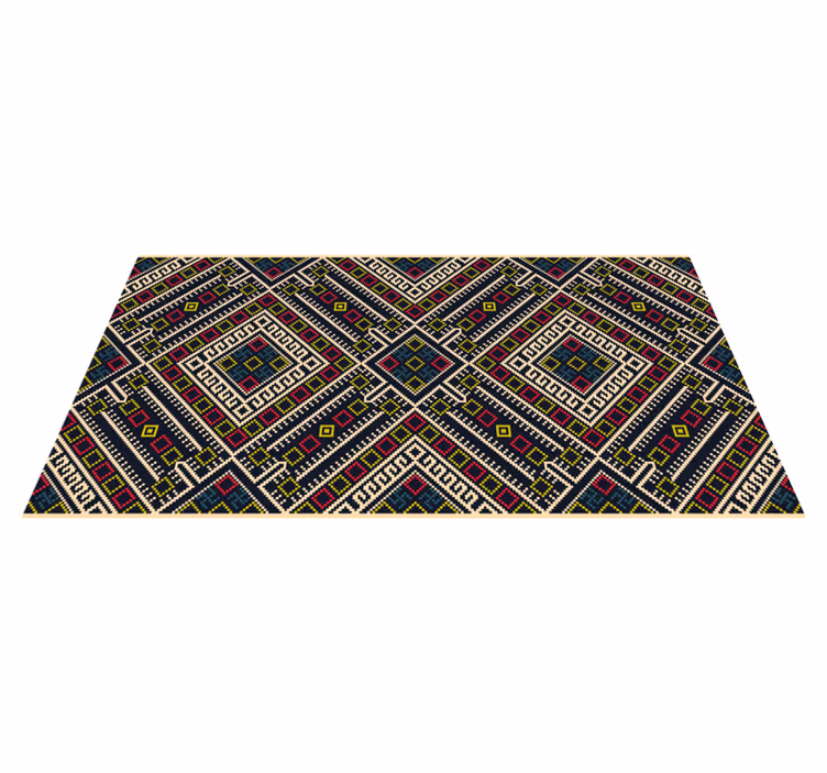Vibrant Geometric Components ethnic vinyl carpet - TenStickers