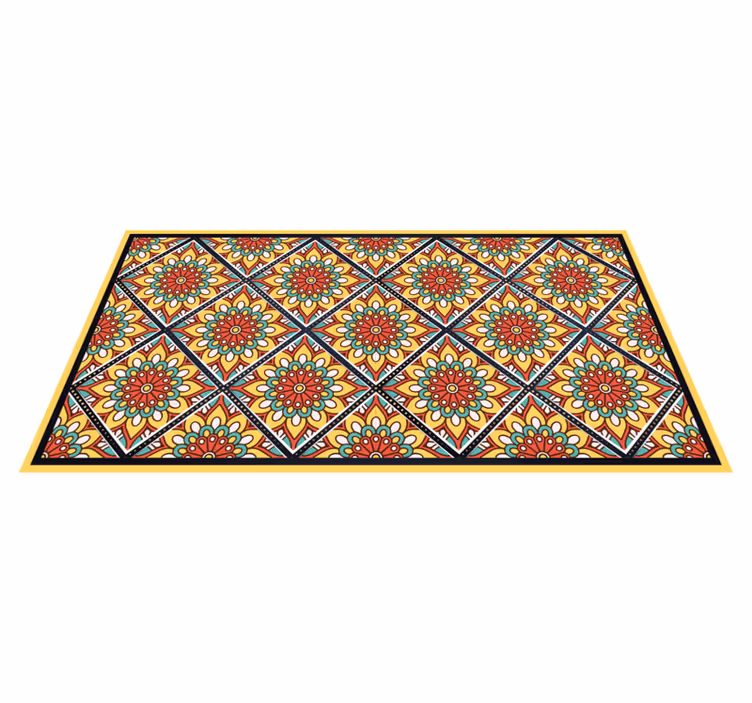 Colorful Geometric Motifs tile vinyl carpet - TenStickers