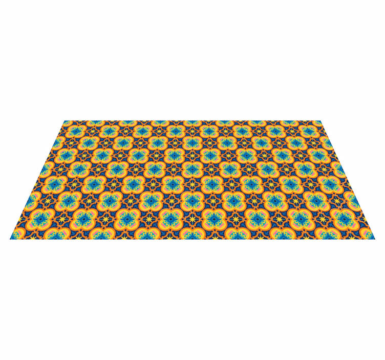 Lively Floral Illustration living room vinyl carpet - TenStickers