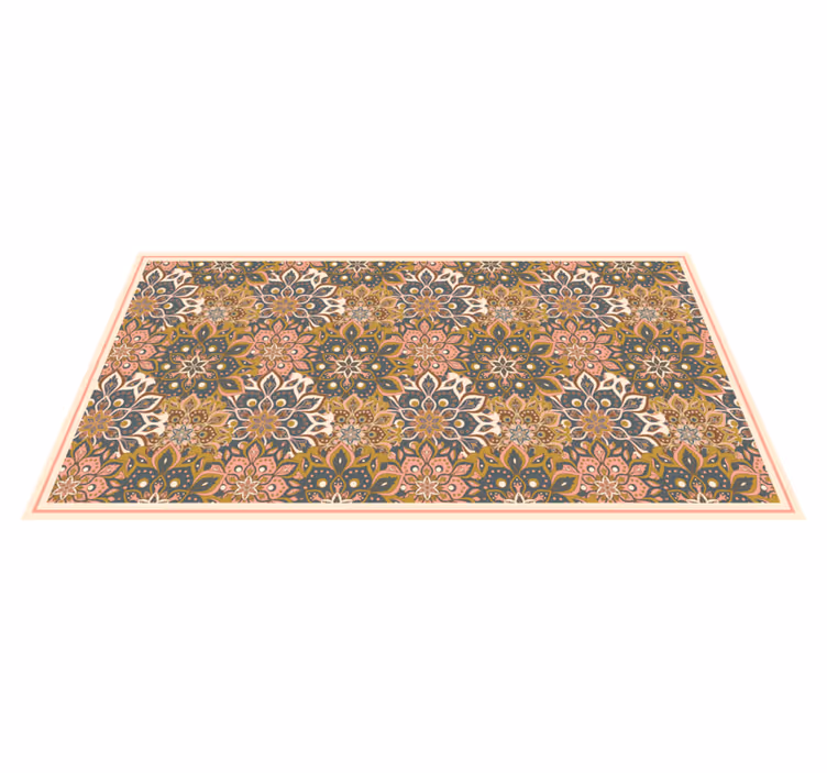 Botanical Emblem Sophistication mandala vinyl carpet - TenStickers