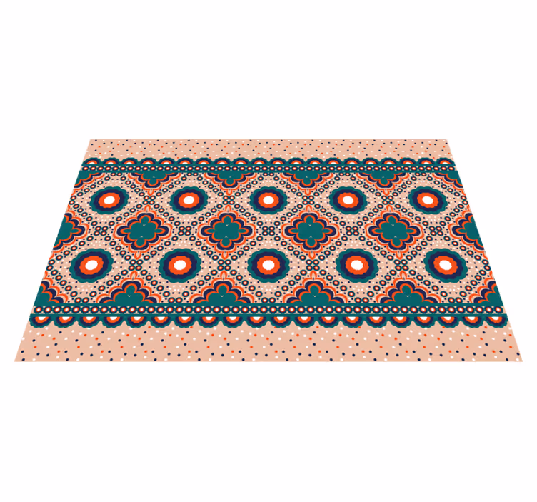 Bold Floral Motif ethnic vinyl carpet - TenStickers