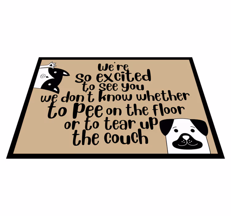 Excited Pups Greeting custom vinyl carpet - TenStickers