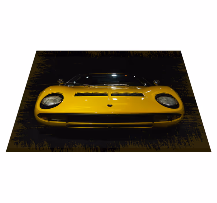 Classic Yellow Sportscar road vinyl carpet - TenStickers