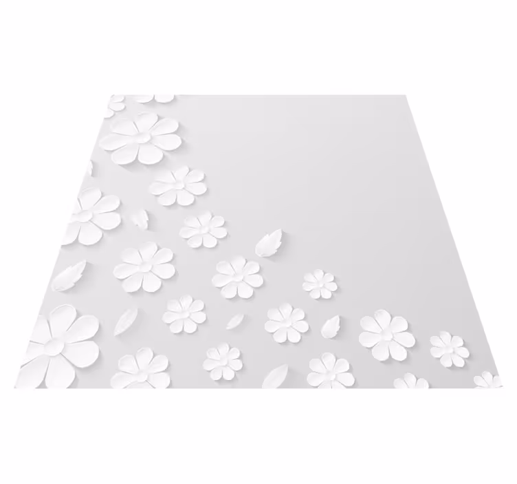 Floral vinyl carpet white floral design - TenStickers