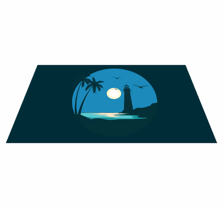 Coastal Lighthouse Scene nature vinyl carpet - TenStickers