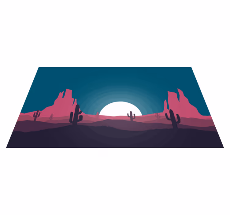 Desert sunset scene nature vinyl carpet - TenStickers