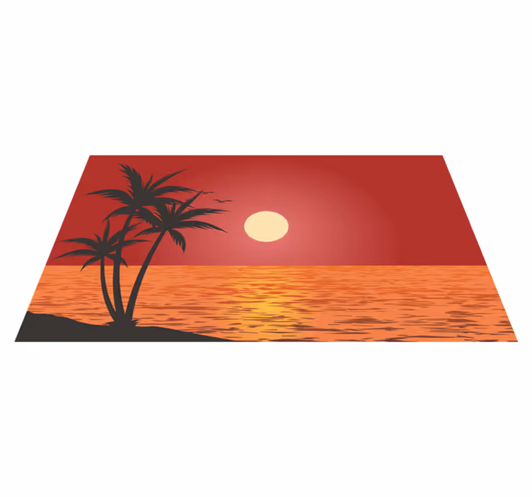 Tropical Sunset Landscape nature vinyl carpet - TenStickers
