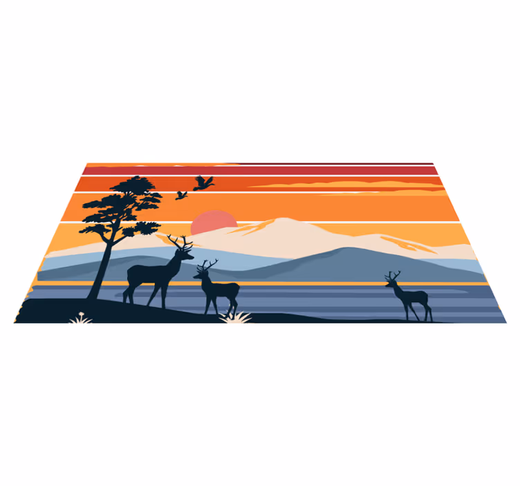 Sunset Wilderness Scene nature vinyl carpet - TenStickers
