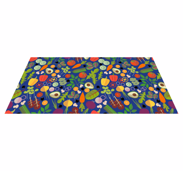 Vibrant Vegetable Pattern kitchen vinyl carpet - TenStickers