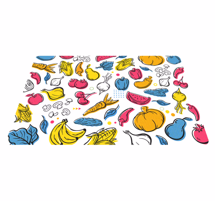 Vibrant fruit illustration kitchen vinyl carpet - TenStickers