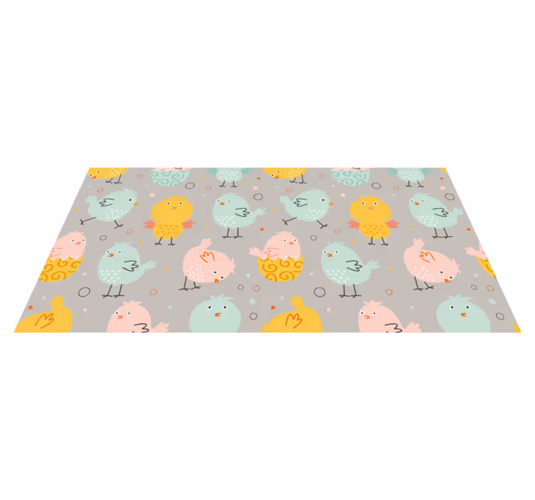 Colorful Bird Characters kids vinyl carpet - TenStickers