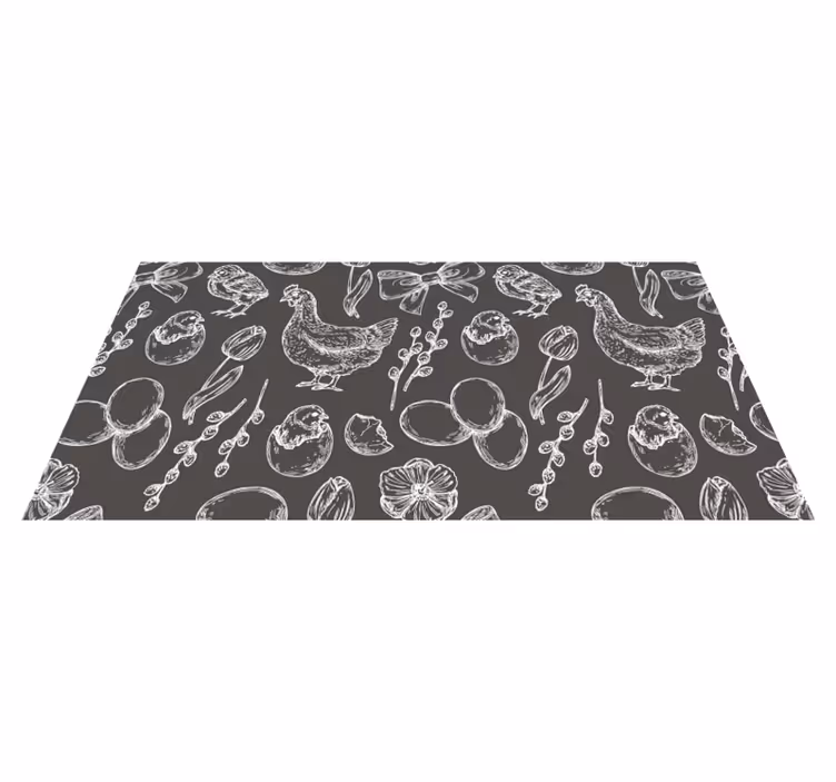Charming Farmyard Motifs kitchen vinyl carpet - TenStickers