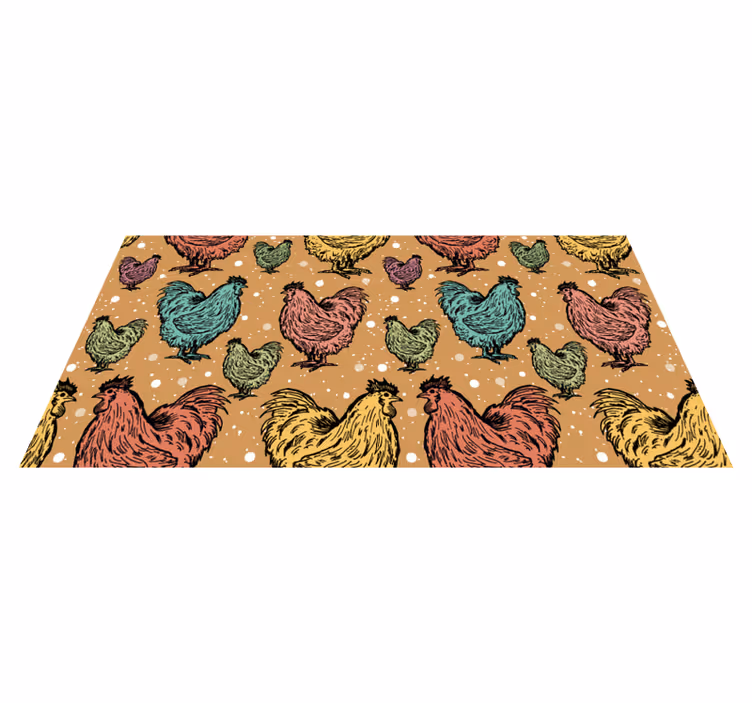 Charming Rooster Patterns animal vinyl carpet - TenStickers