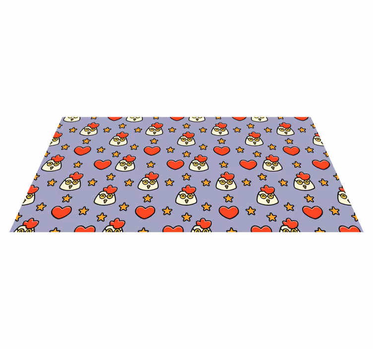 Charming Chicken Hearts animal vinyl carpet - TenStickers