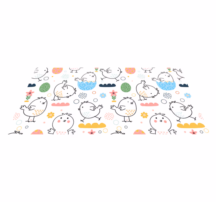 Charming Chickens Pattern kids vinyl carpet - TenStickers