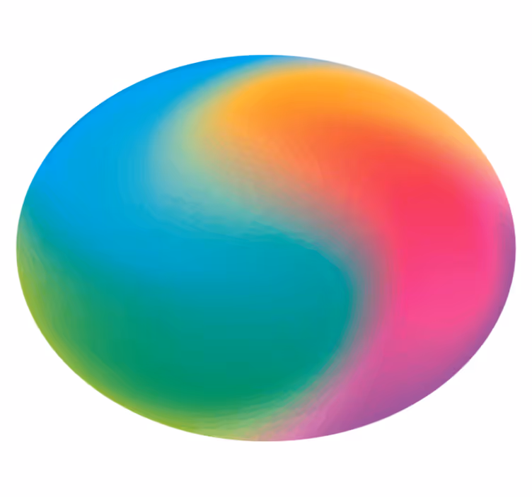 Colorful Gradient Sphere circular vinyl carpet - TenStickers